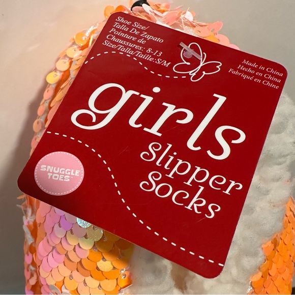 Snuggle Toes Toddler/Little Girls Orange Fox Slipper Socks NWT Size 8-13 - Picture 5 of 5